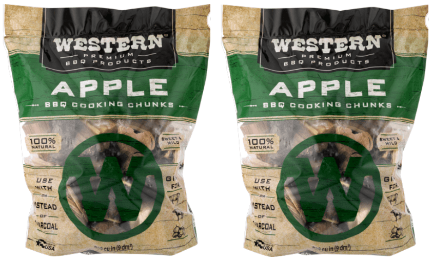 Western Apple Wood  BBQ Cooking Chunks 12 lbs Ships FREE In USA 2-6Lb Bags 