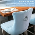 thumbnail image 4 of Bar Stools Set of 2, LegaHome Velvet Bar Stool with Back, Solid Wood Frame & Nailhead Trim, Counter Height Bar Chiar Button Tufted Upholstered Seat, Full Back Bar Stools, Light Blue, 4 of 10