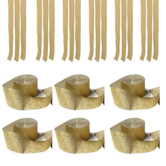 Serpentinas de papel de 6 uds., 4,5 CM x 25M/rollo de serpentinas de papel crepé, papel serpentina con borlas para decoraciones de fiesta, bodas, festivales