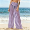 thumbnail image 2 of Levmjia Womens Swim Cover Up Pants Quick Dry Beach Vacation Chiffon Solid Color Wide Leg Sun Protection Lightweight Chiffon Pants For Pool Hot Spring, 2 of 7