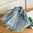 thumbnail image 6 of LTTVQM Blue Jean Jacket for Girls Classic Basic Long Sleeve Denim Jackets Casual Button Down Fall Trendy Cowboy Jacket BLue 5 Years, 6 of 9