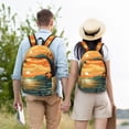 thumbnail image 4 of Naloa Tropical Sunset Paradise Print Durable Canvas College Rucksack,Laptop Excursion Backpack,Travel Notebook School Backpack,Bookbag For Men Women, 4 of 5