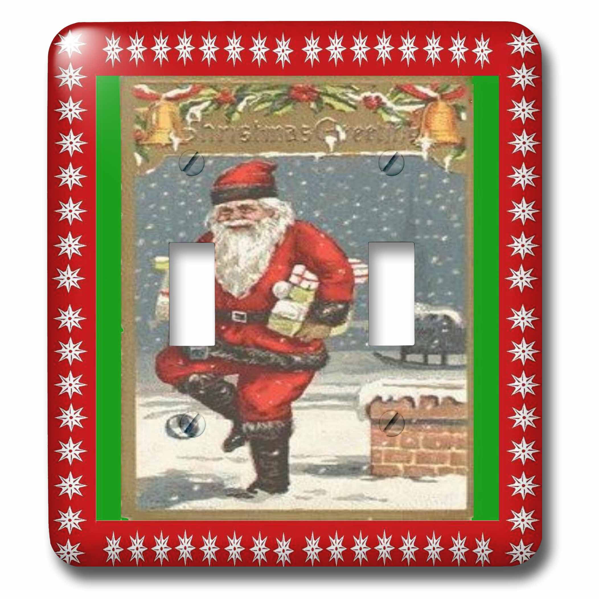 Multicolor 3dRose lsp_97866_2 Snowman and Deer Family in Winter Wonderland Double Toggle Switch