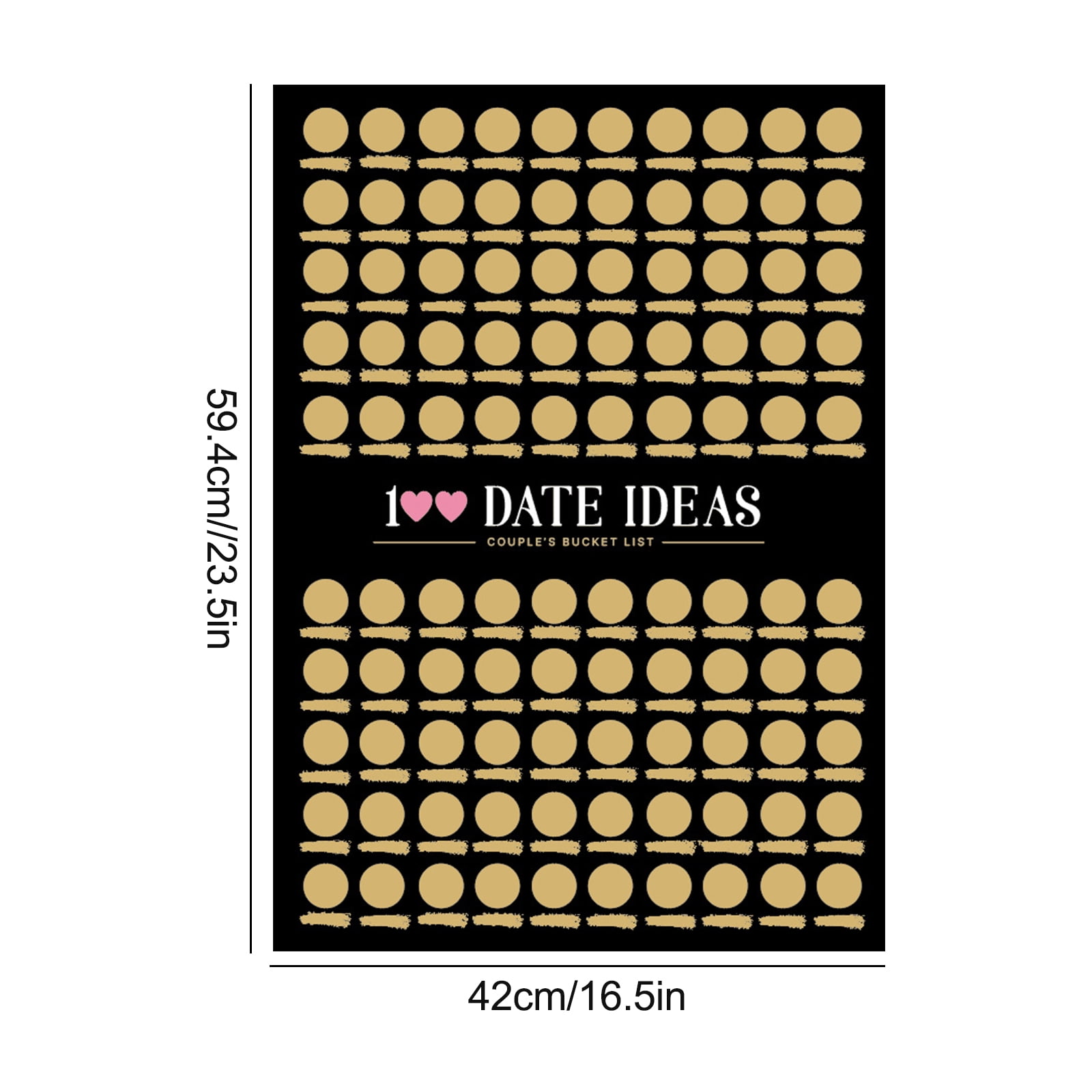 100 Dates Scratch Off Poster - Engagement Gift, Gifts for Her, Husband Gifts, Gifts for Men, Stocking Stuffers for Women, Birthday Gifts for Women, Co
