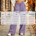 thumbnail image 2 of Wide Leg Sweatpants for Women Drawstring Lounge Pants Straight Leg Sweat Pants with Side Pockets and Front Seam Detail, Purple, M, 2 of 5