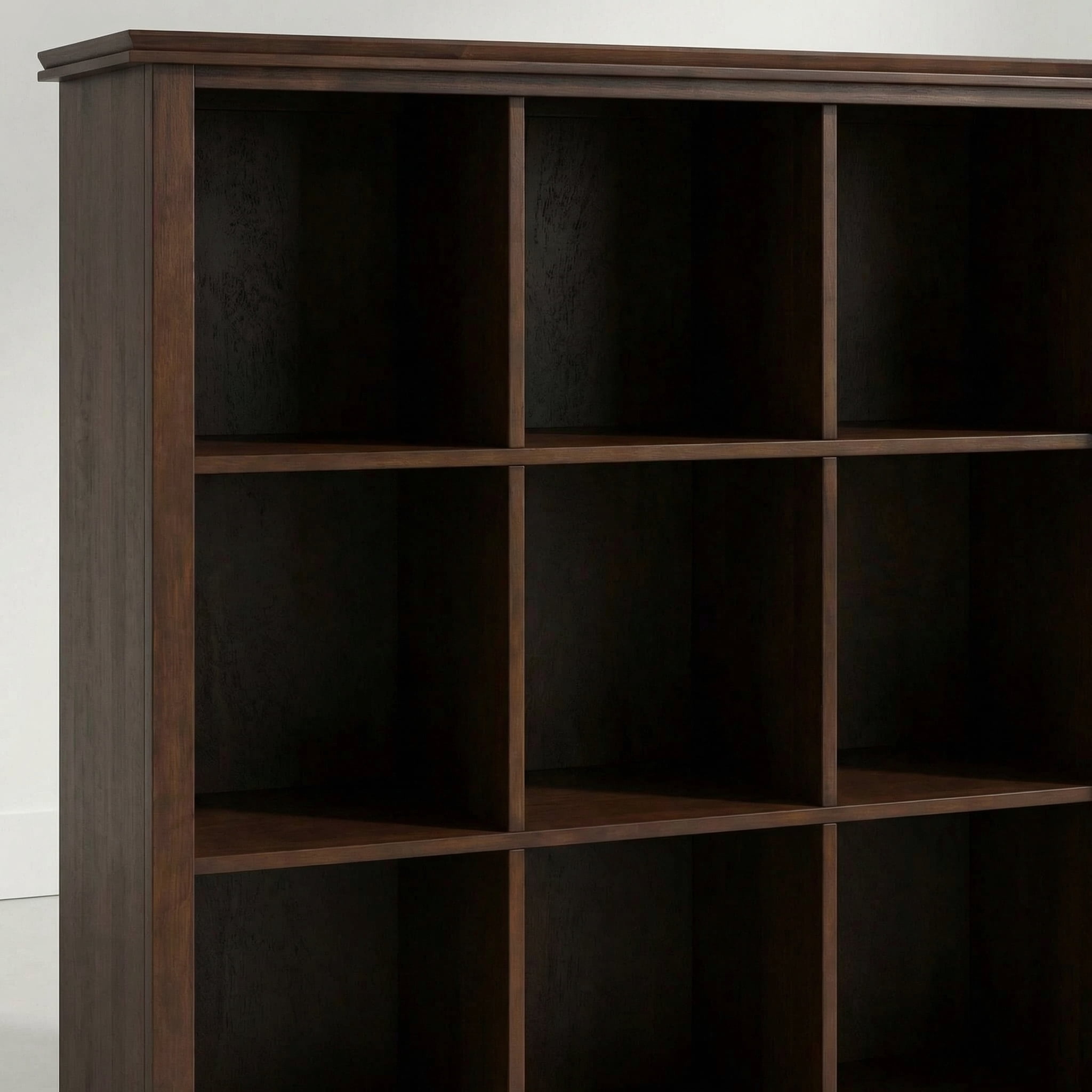Simpli Home Artisan 43 inch Tall Solid Wood 9 Cube Bookcase, Autumn Brown