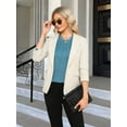 thumbnail image 4 of Women'S Waffle Knit Tops Dressy Business Casual Blouses Lace Long Sleeve Work Shirts Fall Clothes  Blue L, 4 of 8