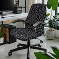 thumbnail image 2 of FKELYI Black Leopard Print Office Chair Cover Rotating Swivel Chair Slipcover for Armchair Washable Gaming Chair Covers Boss Chair Protective Cover for Home Decor, Small, 2 of 6