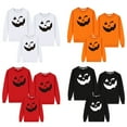thumbnail image 4 of Gyratedream Halloween Ghost Pumpkin Face Sweatshirts Long Sleeve Crew Neck Pullover Tops, 4 of 4