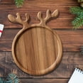 thumbnail image 2 of 6PCS Christmas Charcuterie Appetizer Platter, Small Wood Xmas Cutting Board Platters Serving Tray, Snack Dessert Candy Dish Plate for Kitchen Gifts (Deer Antler), 2 of 6