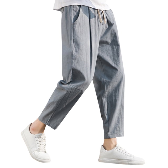 Pantalones informales rectos y holgados para hombre: estilo coreano, cintura elástica, tejido de alta calidad para primavera/verano