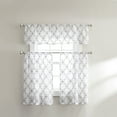 thumbnail image 4 of Better Homes & Gardens 3 Piece Sheer Quatrefoil Window Valance and Tier Set, Indoor, Grey, 36" W x 60"L, Adult, 4 of 5