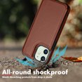 thumbnail image 6 of Tiflook Minimalist Wallet Case For iPhone 12 / iPhone 12 Pro (6.1 inch) Card Holder Slots Magnetic Closure Flip Cover [Brown], 6 of 7