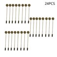 thumbnail image 6 of Kironypik Pack of 24 Round Tray Pins Stainless Steel Blank Brooches Suit Dress Badge for DIY Crafts Costume Jewelry Accessories Gifts Bronze Round Tube Stopper, 6 of 6
