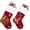 Red-gold Glitter Deer, variant on Christmas Stockings, 2 Pcs 18 inches Christmas Stockings, Burlap with Large Plush Cuff Stockings, for Family Holiday Xmas Party Decorations