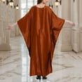 thumbnail image 4 of Uootdi Women's Satin Kaftan Dress V Neck Flowy Maxi Dress Loose Fit Evening Gown Elegant Party Wear Caftan Plus Size Cover Up Trendy Boho Beach Dress Multiple Solid Colors for Special Occasions, 4 of 6