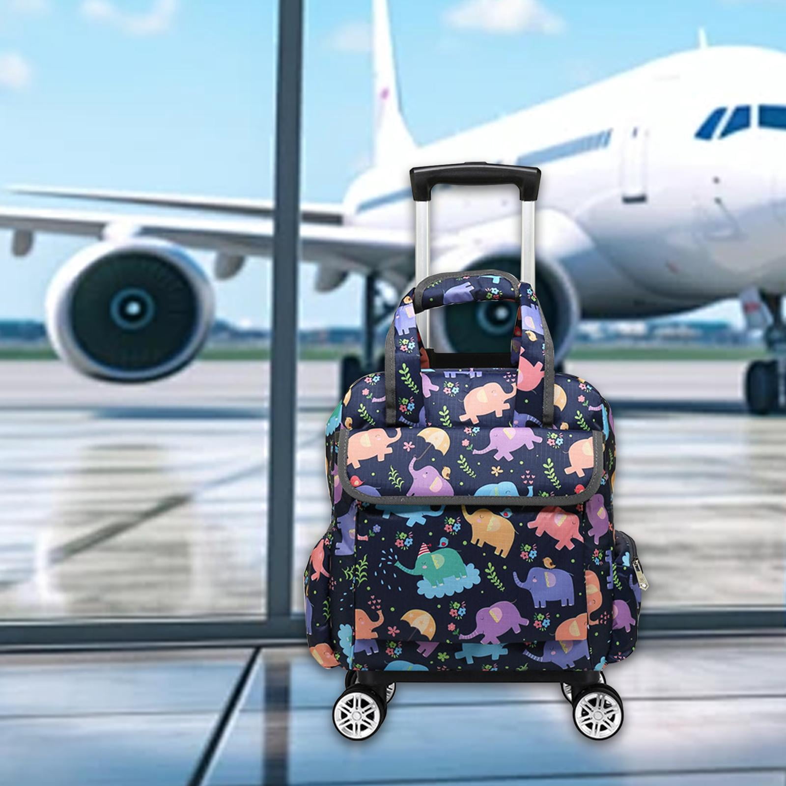 Segolike Travel Duffel Bag, Rolling Duffel Bag, 16 Inch Duffel Bag, Trolley Travel Luggage Bags, Wear-Resistant Garment Bag with Wheels Elephant
