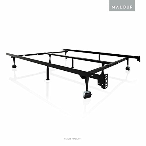 MALOUF Structures Heavy Duty 9-Leg Adjustable Metal Bed Frame with Center Support and Rug Rollers - Universal (King, Cal King, Queen, Full, Twin XL, Twin)