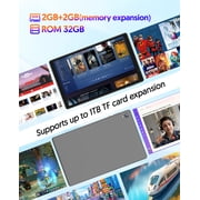Android Tablet, 10 inch Android 14 Tablet, Quad-core CPU, RAM 4GB(2G+2G), ROM 32GB (Up to 1TB), 800x1280 IPS, WiFi 6, 2MP+2MP, 6000mAh, Grey
