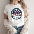 thumbnail image 4 of 4Th of July Patriotic T-Shirt for Womens Round Neck Tee Short Sleeve Tops Flag Printed T Shirts Pullover Sweater Blouses Slim Fitted Tunics Tops USA Flag Star Independence Day Blouses, 4 of 5