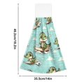 thumbnail image 2 of 2 Pcs Cute Crocodile Surfing Kitchen Hand Towels with Hanging Loops Absorbent Soft Fast Drying Decor Bath Towels, 2 of 7