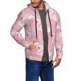 thumbnail image 2 of Kdxio Flamingo Print Men Hoodies Casual Hoodies for Men with Zip Pockets Full Zip Long Sleeve Sweatshirt Sports Hooded Jacket-XX-Large, 2 of 5