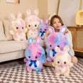 thumbnail image 6 of Kitem 35/45/55cm Rainbow Rabbit Doll PP Cotton Filled Soft Lovely Doll Pillow Creative Sofa Ornament Sleeping Accompany Stuffed Animal Bunny Plush Doll Toy Birthday Gift, 6 of 13