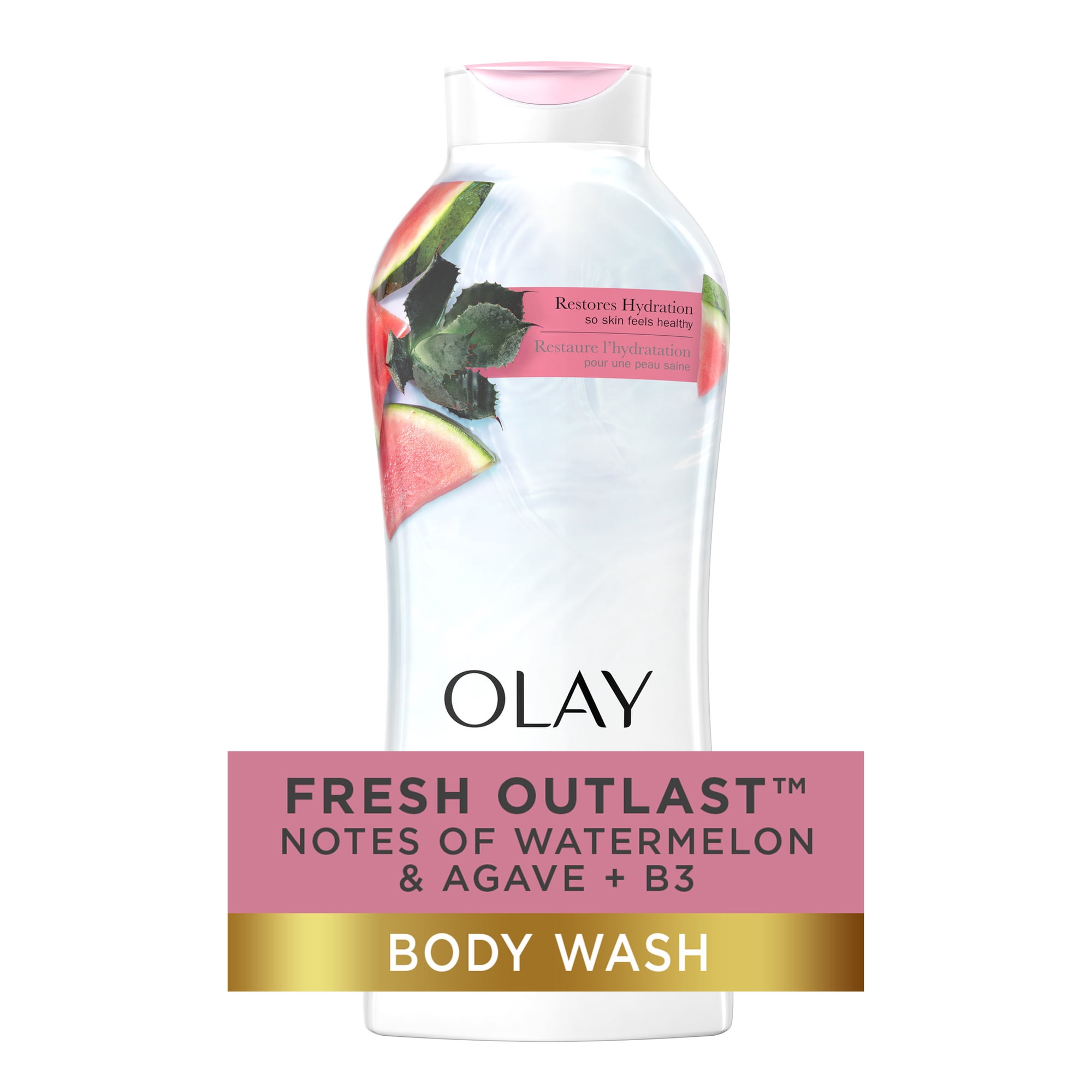 Olay Fresh Outlast Notes of Watermelon & Agave Body Wash, 22 fl oz