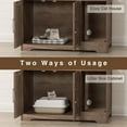 thumbnail image 4 of VEANERWOOD Cat Litter Box Enclosure with Cat Scratch Pad,Hidden Cat Washroom Furniture with Entry Open Compartment,Rustic Brown, 4 of 7
