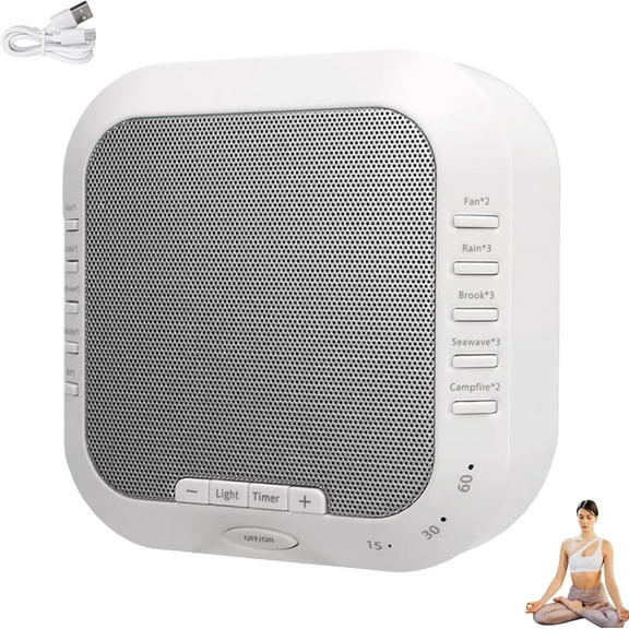 Ora Sound Machine with Solfeggio Frequencies & White Noise, Relaxing Sleep & Meditation Aid with Night Light – Ideal Gift for Stress Relief, Yoga, and Relaxation