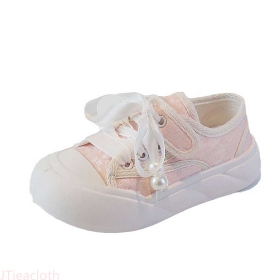 JTieacloth Girls Sneakers Canvas Low Top Casual Shoes For Kids Versatile Design Soft Sole Comfortable Athletic Footwear For Play Sneakers School Shoes,Sizes 11 Little Kid