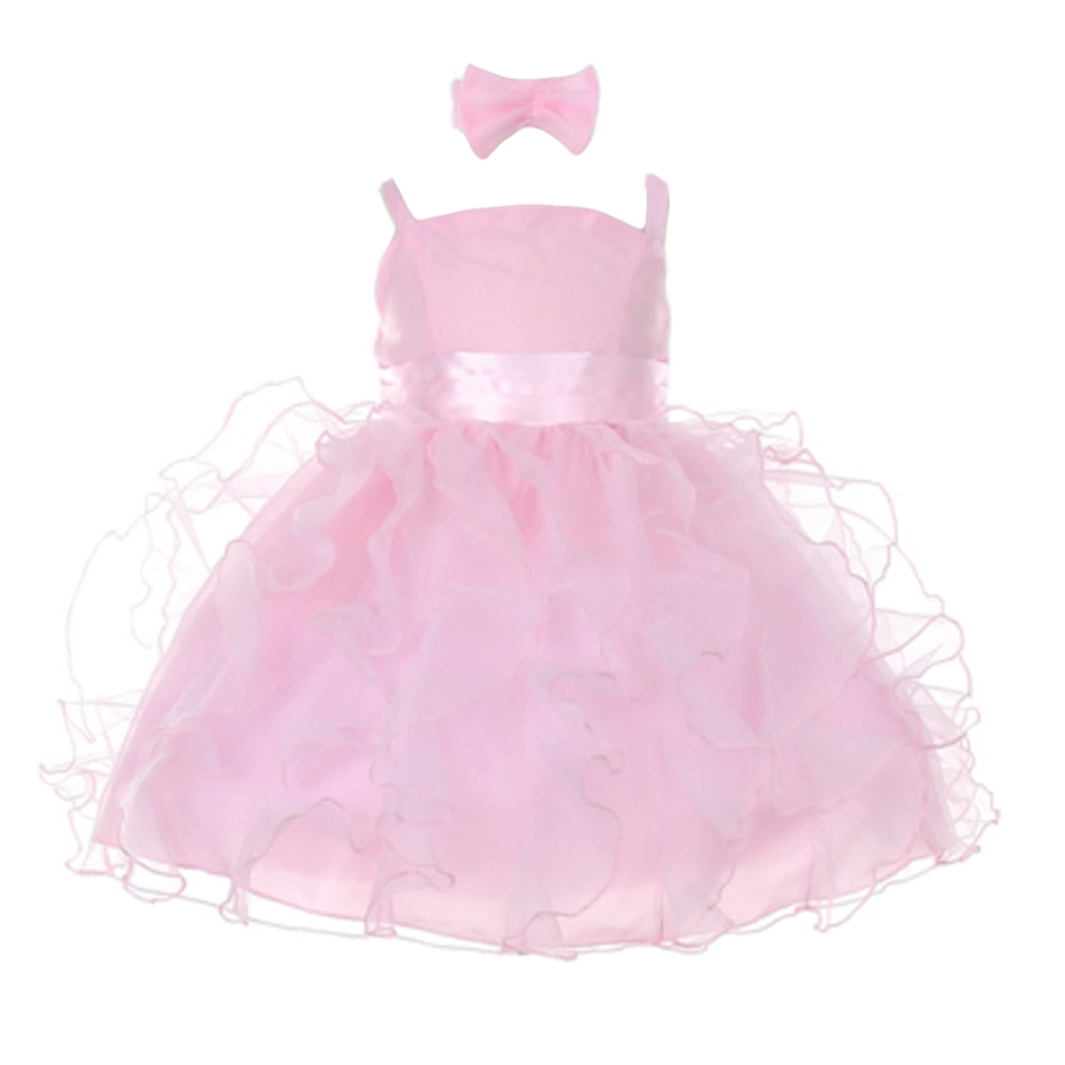 StylesILove StylesILove Organza Satin Two Tone Ruffles Baby Flower