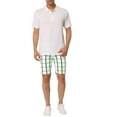 thumbnail image 2 of INSPIRE CHIC Men's Plaid Shorts Checked Regular Fit Flat Front Dress Shorts, 2 of 6