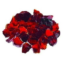 RED Premium Outdoor Fire Glass Rock (5-Pound Bag) 1/4" - 1/2" inch - Tempered Glass for use in , Fire Place, Fire Table Etc.