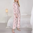 thumbnail image 3 of Honeii Poodle Dog print Women's Pajama Sets Long Sleeve Button Down Sleepwear Nightwear Soft Pjs Lounge Sets-Small, 3 of 7