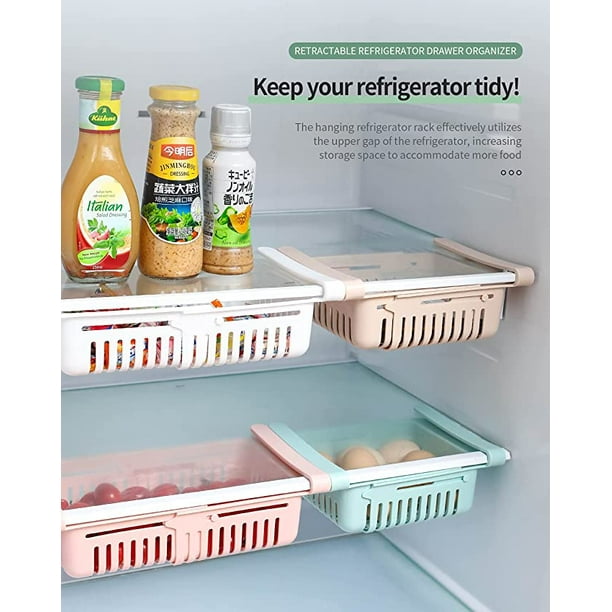 ShenMo Boite Rangement Frigo Réfrigérateur Escamotable Avec Tiroir  Organisateur Boîte de Rangement Pour Réfrigérateur Garder le Réfrigérateur  (4 Pack) 