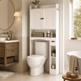 thumbnail image 4 of Aiho 70.3" Over the Toilet Storage Cabinet White with Adjustable Shelves & Hooks Bathroom Laundry Space Saver, 4 of 10