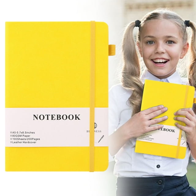 Cqxid Notebook For Recording Under $10 Lined Journal Notebook 200Pages A5 Medium Size (5.7'' × 8.3'') 100 GSM Thick Paper – Hardcover Journaling Notebook For Work School & Note Taking