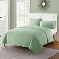 thumbnail image 4 of VCNY Home Nina Collection Quilt Set - Ultra-Soft Reversible Coverlet Bedding - Lightweight, Cool, and Breathable Bedspread, Machine Washable, Ful/Queen, Green, 4 of 4