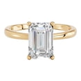 thumbnail image 3 of KEEVA JEWELS 2.00 Carat Emerald Cut Hidden Halo Moissanite Engagement Ring for Women, Made in Yellow Gold Plated Silver Size 7, 3 of 6