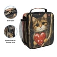 thumbnail image 2 of Square Lunch Bag 10.5*3.5*9.5 Inches Cooler Bag Lunch Bag Insulation Portable Durable Fashion Valentine's Day Love Cat, 2 of 6