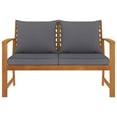 thumbnail image 2 of vidaXL Patio Garden Bench Loveseat with Cushion for Backyard Solid Wood Acacia, 2 of 20