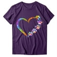 thumbnail image 5 of Ashosteey Women Summer Tshirt Rainbow Heart Graphic Tee Rainbow Puppy Footprints Print Tops Cute Funny Graphic Shirts Short Sleeve Round Neck Pullover 2024, 5 of 6