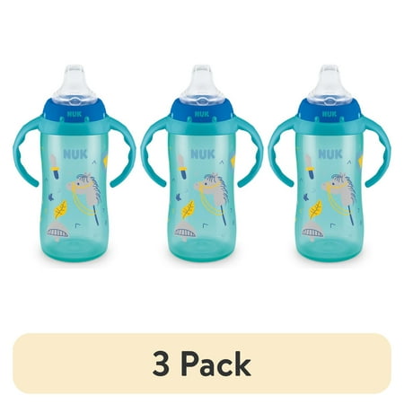 (3 pack) NUK Learner Cup, 10oz, Soft Spout Sippy Cup, 1 Pack, Boy