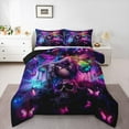thumbnail image 3 of Homewish Magic Gothic Girl Queen Comforter Set, Purple Mystic Butterfly Bedding Sets, Futuristic Anime Style Reversible Bedding Comforter Set, Microfiber Bedroom Decor, 3-Piece, 3 of 8