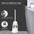 thumbnail image 5 of Paquete de 2 escobillas de inodoro compactas e independientes y soporte para decoración de almacenamiento de baño - Escobilla de inodoro resistente debajo del borde Cepillo cubierto de limpieza p, 5 of 5