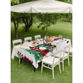 thumbnail image 3 of Outdoor Tablecloth with Umbrella Hole and Zipper, Red Snowman Christmas Rectangle Table Cloth 54x80 Inch Waterproof Tablecloth, Xmas Tree Snowflake Vintage Picnic Table Cover for Patio Camping, 3 of 7