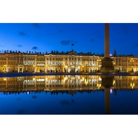 Alexander Column (Alexander Column and the Hermitage, Winter Palace, Palace Square, St. Petersburg, Russia Print Wall Art By Gavin)