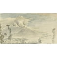 thumbnail image 2 of John Linnell 24x15 Black Ornate Framed Double Matted Museum Art Print Titled: Cloudy Sky Over a Hilly Landscape (1812 - 1882), 2 of 5