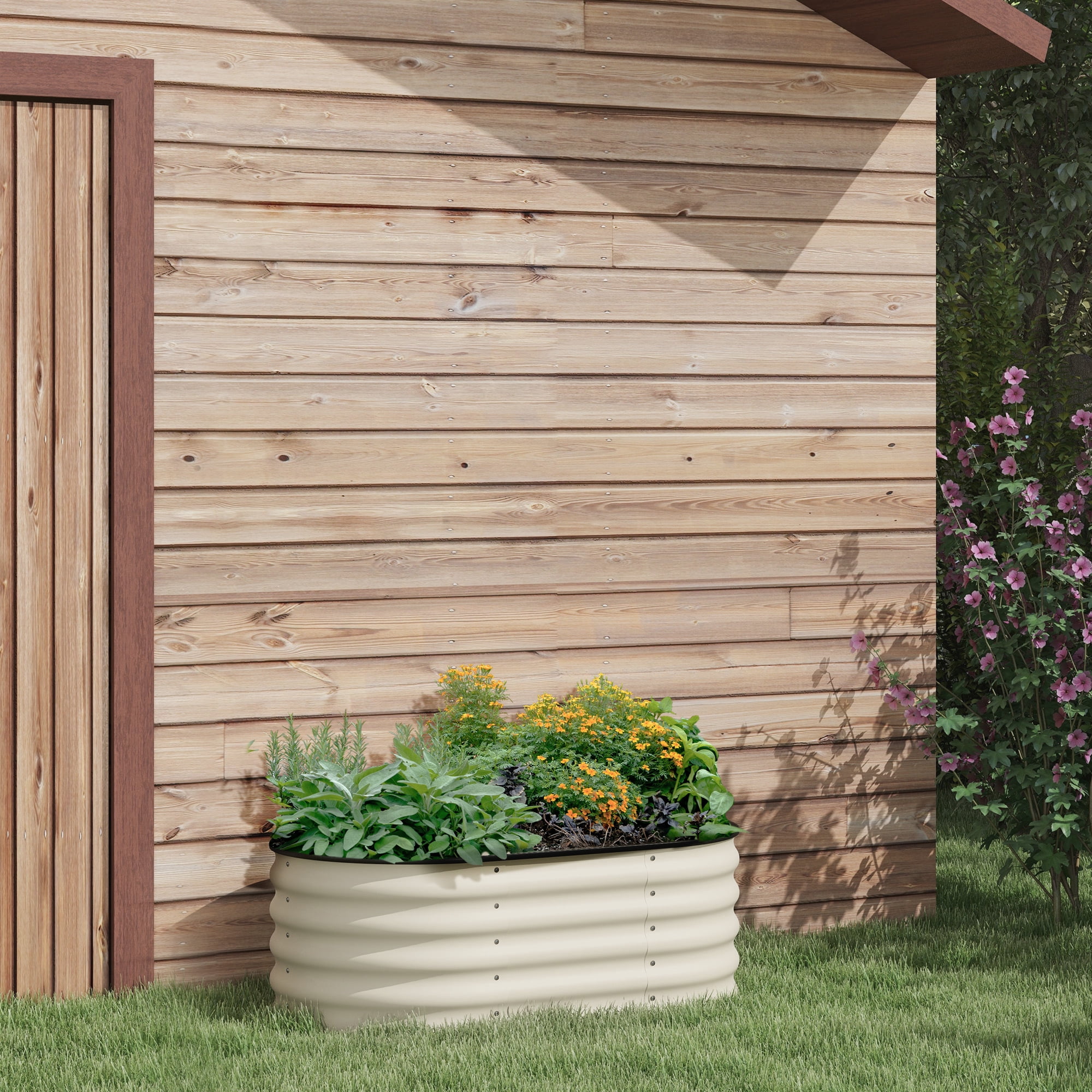 AsterOutdoor Galvanized Raised Garden Bed Kit Metal Elevated Planter Box Steel, 41.25" x 23.5" x 16.5"